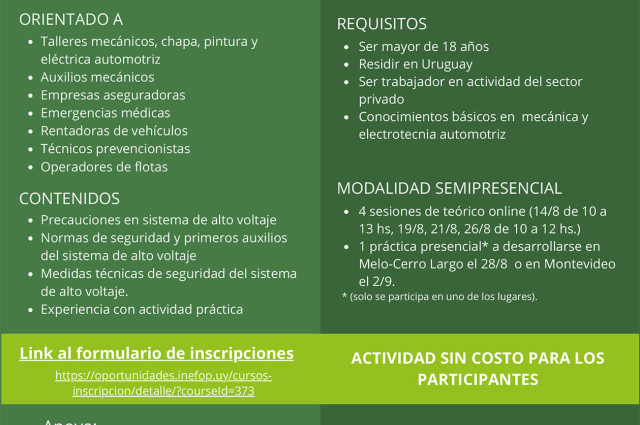 CEFOMER: Seguridad en Vehículos Híbridos y Eléctricos - 3 Edición del curso gratuito