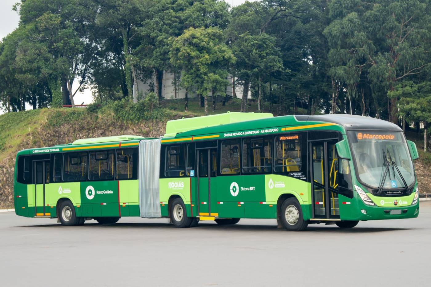 Marcopolo y Scania entregan los primeros autobuses articulados de Brasil propulsados ​​por gas/biometano para el transporte público en Goiânia