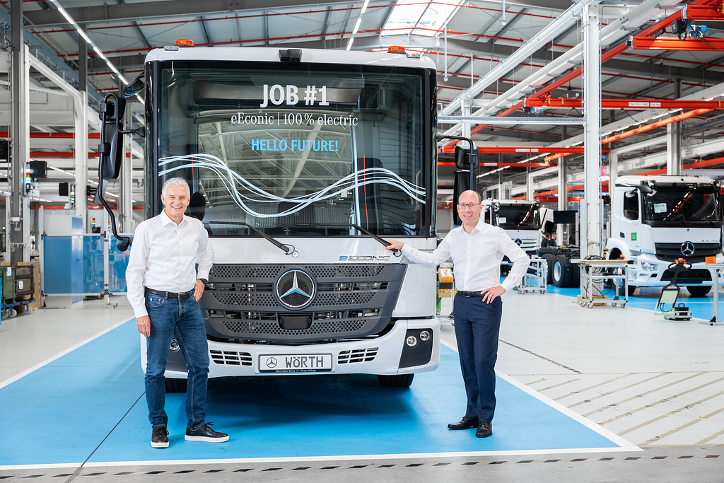 Producción eléctrica en serie: el Mercedes-Benz eEconic sale de la línea de producción en la planta de Wörth a partir de ahora